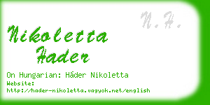 nikoletta hader business card